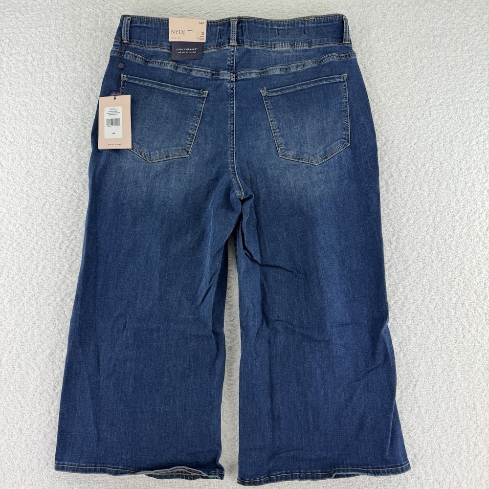 NYDJ Cool Embrace Wide Leg Denim Crop Jeans 14P Seredipity Blue - Picture 8 of 11
